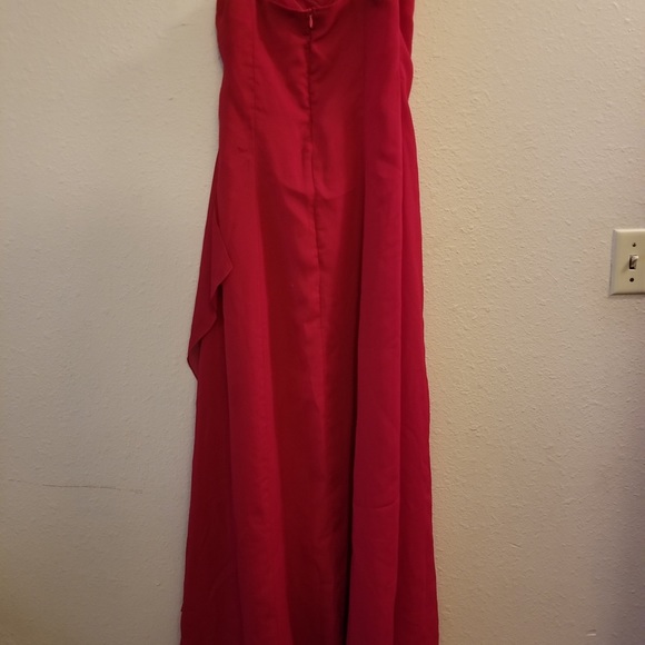 Large Red Bridesmaid Dress with ornate rose - Picture 2 of 6